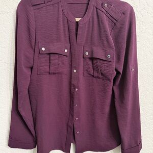 Calvin Klein Collection Deep Purple Shirt Jacket